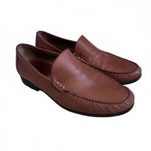 Johnston & Murphy Men's Loafers sz 9 Cresswell Venetian Brown Sheepskin Slip-On